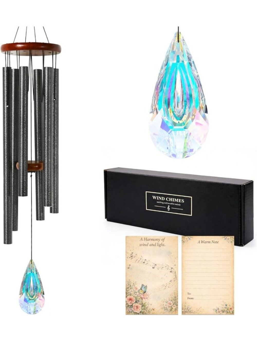 Luxury 2-in-1 Wind Chimes & Suncatcher Prism | Deep Tone Garden Decor 32